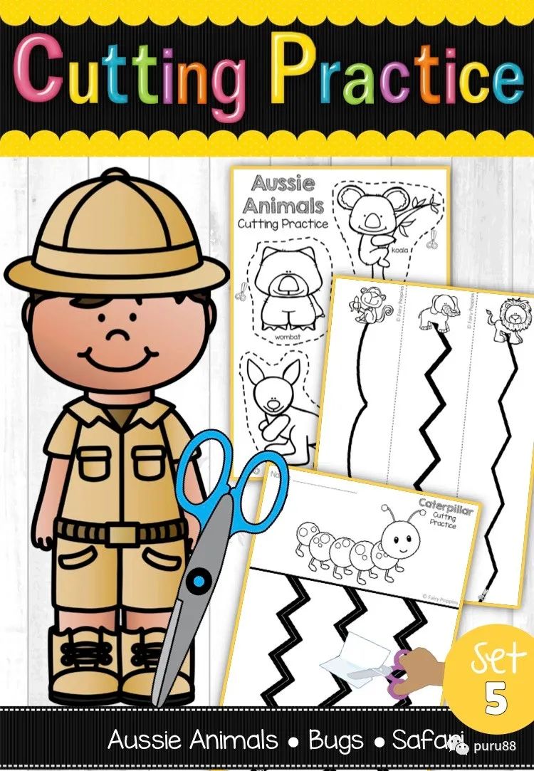 图片[11]-幼儿剪纸Cutting Practice Bundle – 180 Themed Pages!-育子帮
