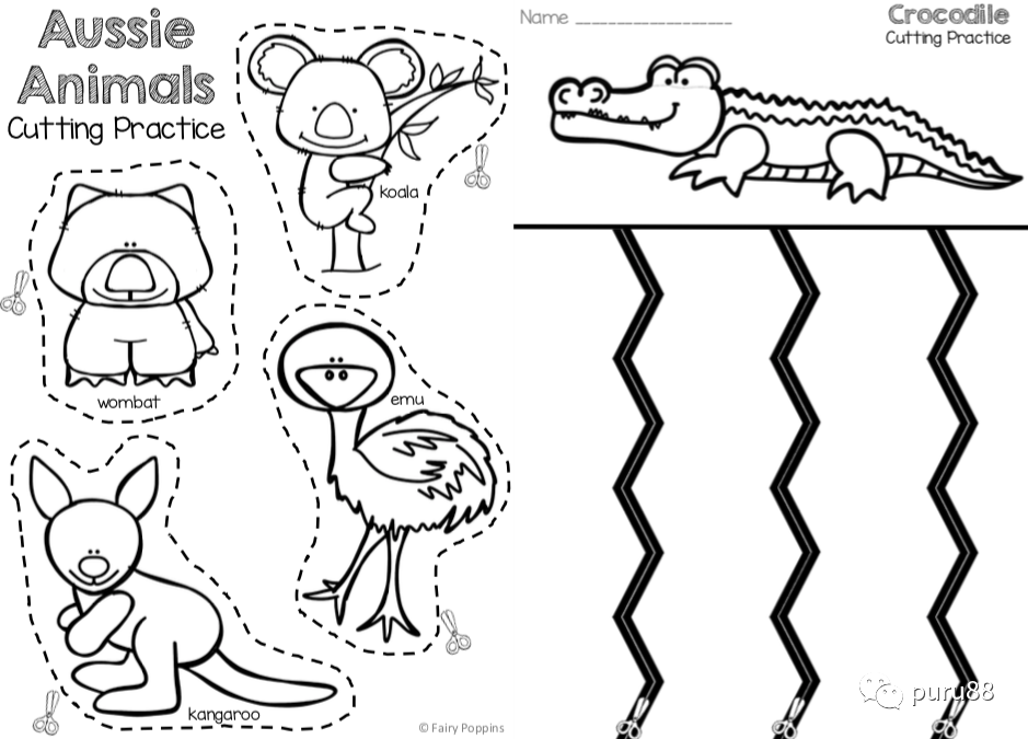图片[12]-幼儿剪纸Cutting Practice Bundle – 180 Themed Pages!-育子帮