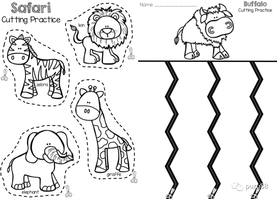 图片[13]-幼儿剪纸Cutting Practice Bundle – 180 Themed Pages!-育子帮